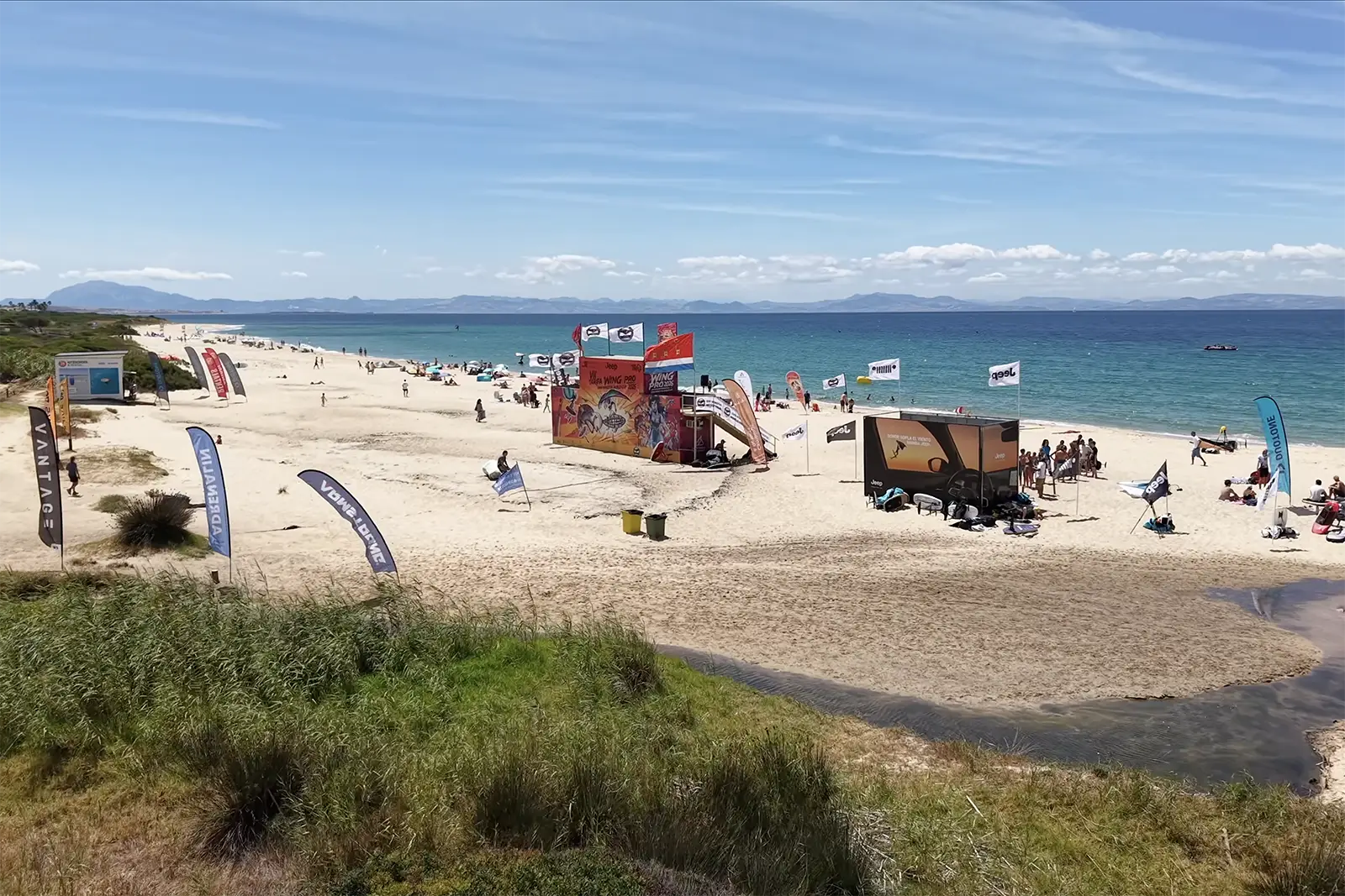 Campo gara GWA Wing Foil World Cup Tarifa 2026 – Panoramica della spiaggia