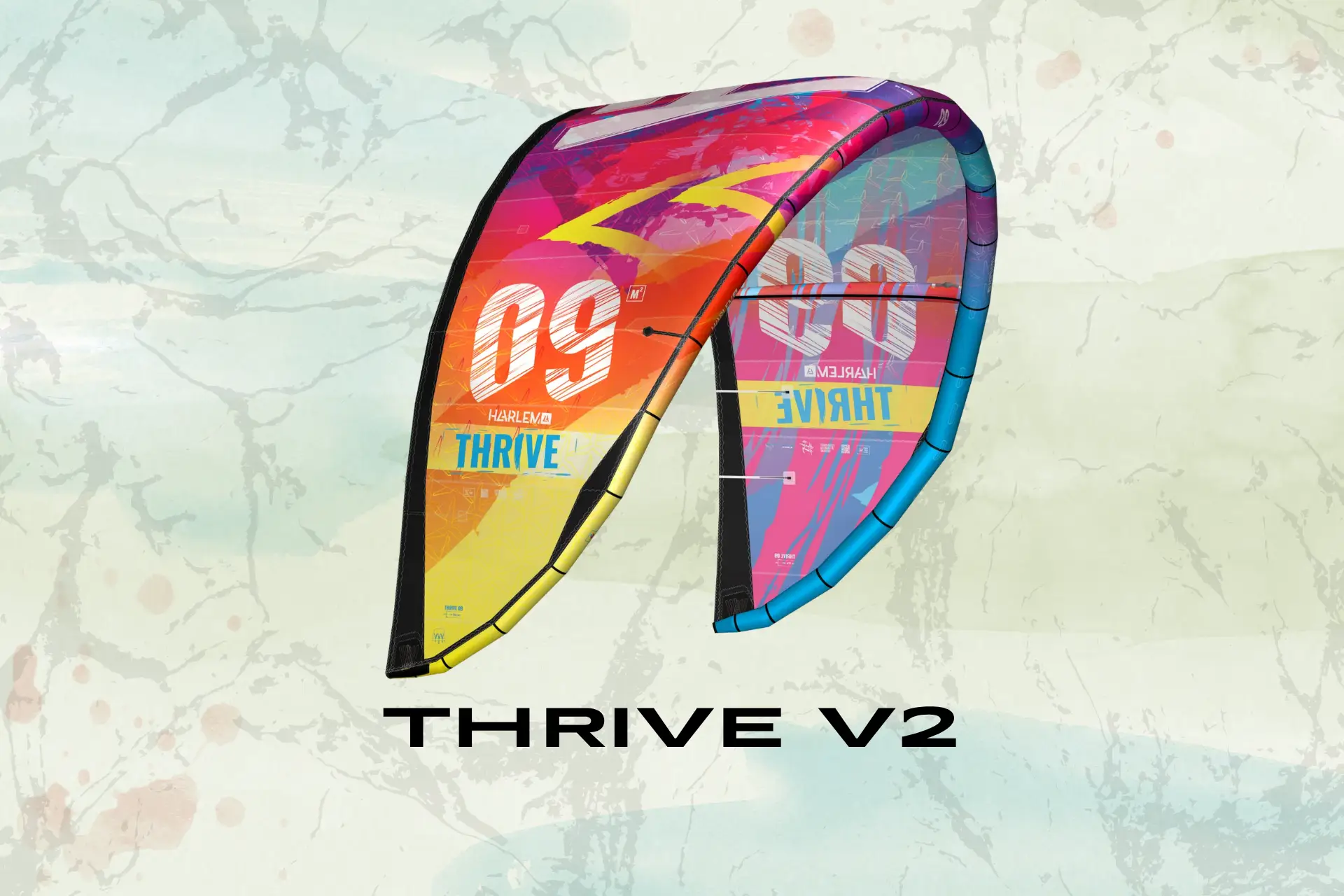 Harlem Thrive, kite freestyle e big air con grafica multicolore e design ad alte prestazioni.